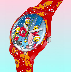 Swatch Watch Simpsons Wondrous Winter Wonderland 41mm